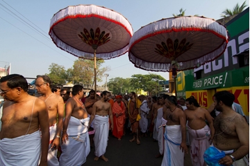 Temple umbrellas formed a part of the procession