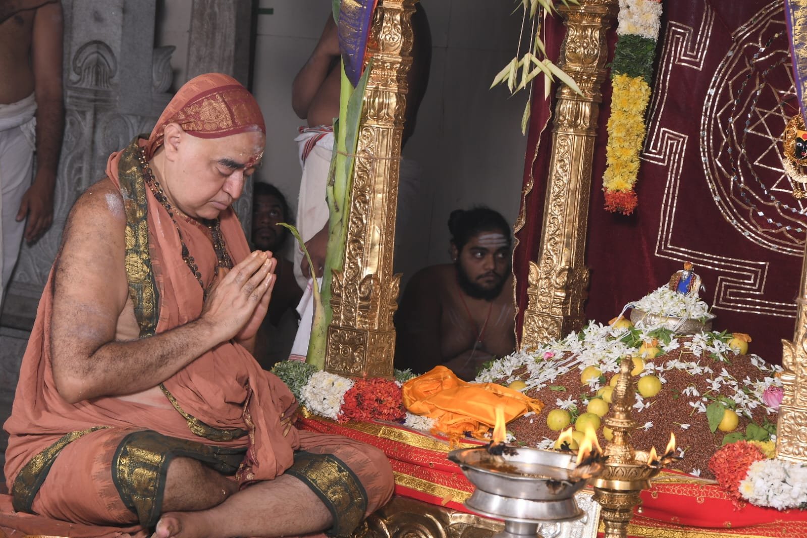 Parabhava Samvatsaram - Vyasa Puja Performed - Pujya Shankaracharya Swamigals perform Chaturmasya vrata sankalpam at Orikkai