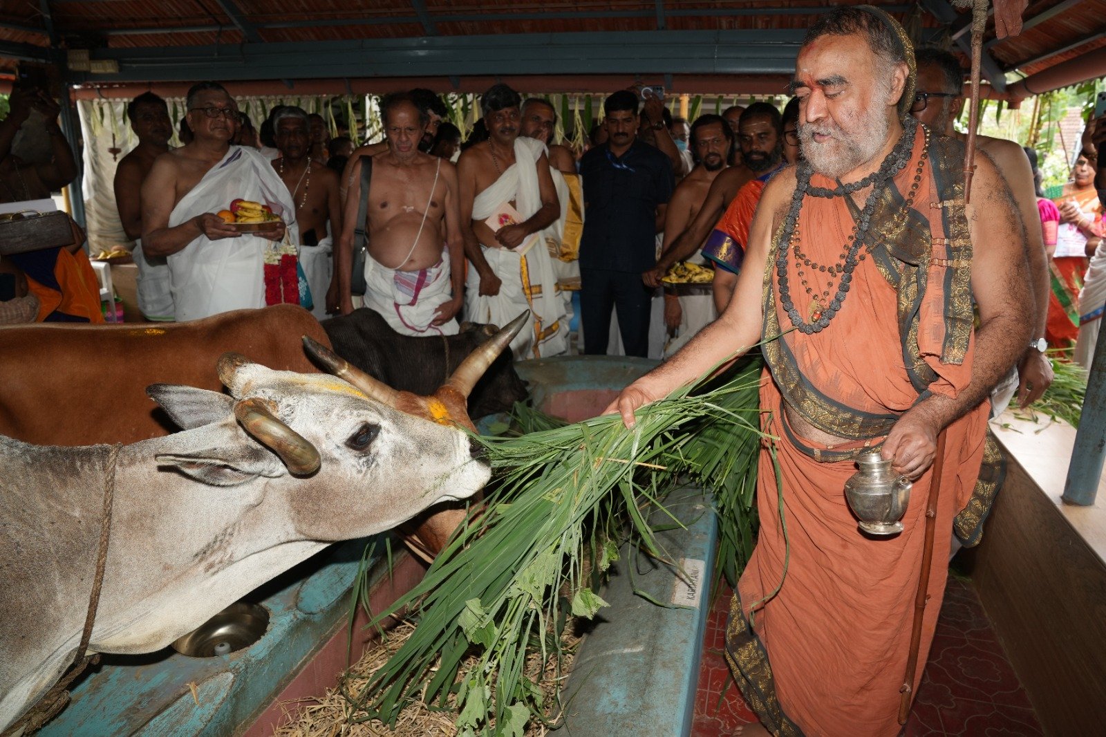 Pujya Shankaracharya Swamigal visits  Shree Kanchi Mahaswami Gho aalayam—Tattamangalam,  Palakkad